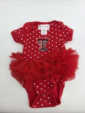 Texas Tech Red Raiders Baby Girl Tutu Bodysuit NB Polka Dot Two Feet Ahead